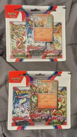 Pokemon TCG Lot Of (2) Scarlet And Violet, 3 Pack Blister, Arcanine - Image 1