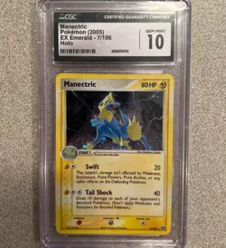CGC 10 GEM MINT Manectric 2005 EX Emerald 7/106 Holo Pokemon Card - Image 1