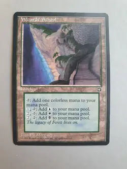 Wizard's School, MTG Homelands (1995) Uncommon Land NM - Image 1