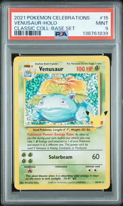 Venusaur Holo 15 Celebrations Classic Collection Pokemon PSA 9 *839 - Image 1