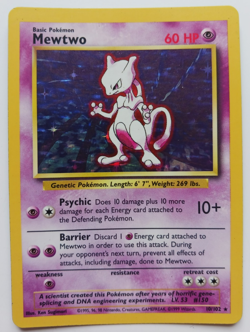 Mewtwo Pokemon Card Holo WOTC 10/102 Base Set Rare Vintage 1999 Original LP - Image 1