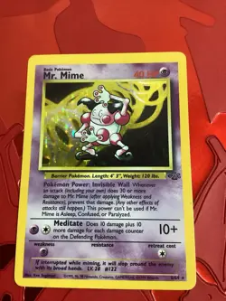 Pokemon TCG Mr. Mime Jungle 6/64 Holo Unlimited Holo Rare HP - Image 1