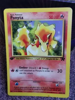 Pokemon TCG Team Rocket 1st Edition Card Ponyta 64/82 WOTC Vintage - Image 1
