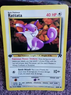 Pokemon Rattata 1st Edition 66/82 Team Rocket WOTC Vintage - Image 1