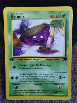 Pokemon Team Rocket Grimer 1st Edition Card 57/82 WOTC NM Vintage - Image 1