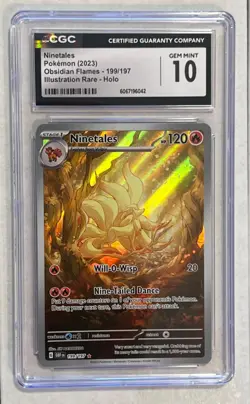 Ninetales CGC 10 Gem Mint 🔥 Secret Rare Pokemon Card 199/197 - OBO - Image 1