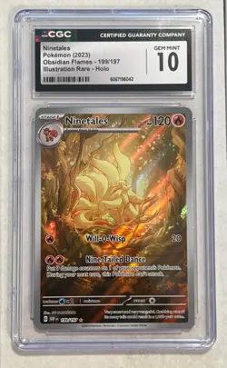 Ninetales CGC 10 Gem Mint 🔥 Secret Rare Pokemon Card 199/197 - OBO - Image 2