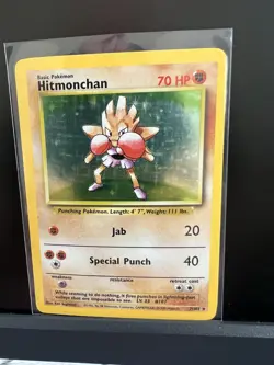 Pokemon Hitmonchan Base Set Holo Rare 70HP Card 7/102 English 1999 - Image 1