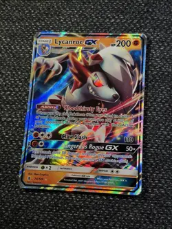 Lycanroc GX 74/145 Guardians Rising LP FULL ART HOLO Ultra Rare Pokemon Card - Image 2