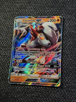 Lycanroc GX 74/145 Guardians Rising LP FULL ART HOLO Ultra Rare Pokemon Card - Image 3
