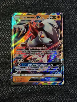 Lycanroc GX 74/145 Guardians Rising LP FULL ART HOLO Ultra Rare Pokemon Card - Image 4