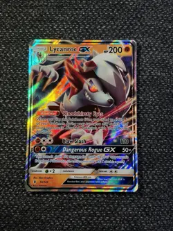 Lycanroc GX 74/145 Guardians Rising LP FULL ART HOLO Ultra Rare Pokemon Card - Image 5