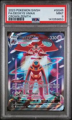 2023 Pokemon SWSH Crown Zenith Full Art #GG45 Deoxys Vmax Mint PSA 9 - Image 1