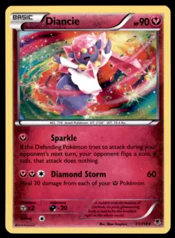 Pokemon TCG Diancie XY - Phantom Forces #71 Basic/Rare Holo - Image 1