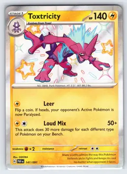 Toxtricity 141/091 2024 S&V Paldean Fates Pokemon Card Shiny Holo Rare - Nm - Image 1