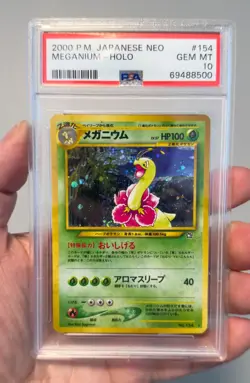 2000 Pokemon Japanese Neo Meganium PSA 10 - Image 1