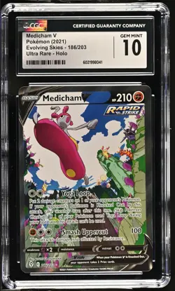 MEDICHAM V Evolving Skies Holo Rare #186 CGC 10 Pokemon [Nostalgium] - Image 1