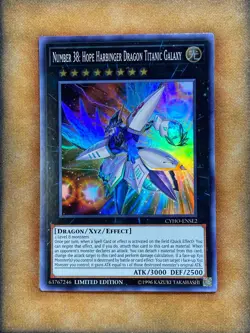 Yugioh Number 38: Hope Harbinger Dragon Titanic Galaxy CYHO-ENSE2 Super Rare NM - Image 1