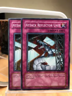 Yu-Gi-Oh! TCG 2x Attack Reflector Unit (one 1st edition) #SOI-EN051, #DP04-EN027 - Image 1