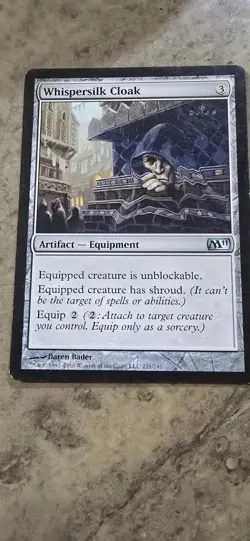 Whispersilk Cloak Core Set 2011 (M11) Regular Artifact Uncommon MTG - Image 1