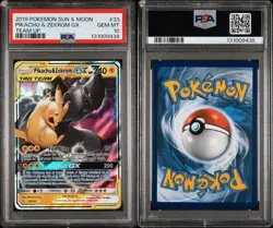 2019 Pokemon Sun & Moon Team Up: Pikachu & Zekrom Gx #33 PSA 10 - Image 3