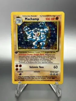 1999 Pokemon TCG Machamp Holo Rare Base Set 8/102 First Edition - Image 1