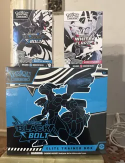 Pokemon TCG Scarlet & Violet WHITE FLARE & BLACK BOLT BOOSTER BUNDLE + BB ETB - Image 1
