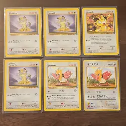 Pokemon TCG Lot Meowth Spearow Jungle Team Rocket 6 Cards English - Image 1