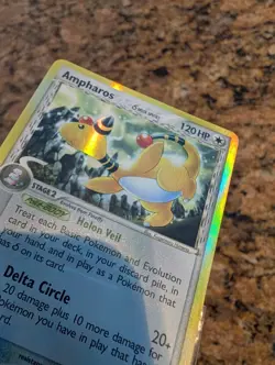 Pokemon EX Dragon Frontiers Holo Rare Ampharos (Delta Species) #1 [PSA 8] - Image 3