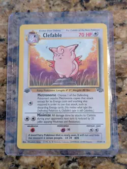 1st Edition Clefable 17/64, Jungle, Pokemon TCG, WOTC 1999, Non Holo Rare, NM/LP - Image 1