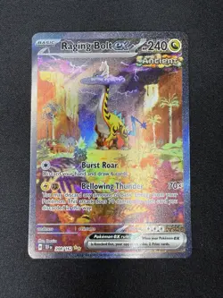 Pokemon TCG SV Temporal Forces Raging Bolt EX Card 208/162 Sir NM Condition - Image 2