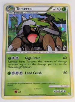 Torterra 10/95 HGSS Unleashed Cracked Ice Holo Rare 2010 Pokemon TCG Card MP - Image 1