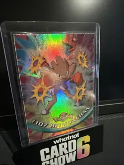 Rainbow Foil Topps Pokemon 107 Hitmonchan Blue Label NM - Image 1