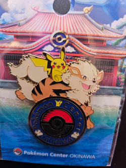 Pokemon Center Okinawa Pin Badge Arcanine & Pikachu - Brand New Sealed - Image 3