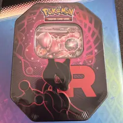Team Rocket Tin Pokemon Destined Rivals TCG Sealed mew - Image 1