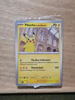 Pikachu Promo Sealed Pokemon Natural History Museum Jumbo Card - Image 1