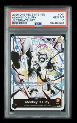 2025 ONE PIECE STARTER DECK ST21-EX GEAR 5 ALTERNATE ART MONKEY D. LUFFY PSA 10 - Image 1