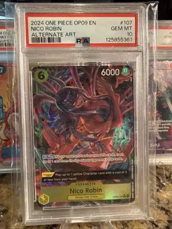 2024 One Piece OP 09 Nico Robin English Alternate Art PSA 10 Gem Mint - Image 1