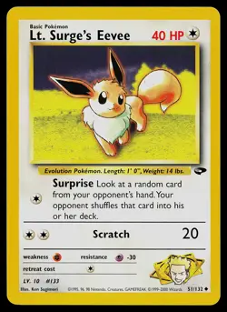 Pokemon Card - Lt. Surge's Eevee Gym Challenge 51/132 Uncommon Non Holo - Image 1