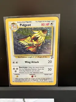 Pokemon Pidgeot Base Set 2 Holo Rare 80HP 014/130 English 2000 Card - Image 1