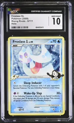 CGC 10 GEM MINT Froslass GL 2009 Rising Rivals 6/111 Holo Pokemon Card - Image 1