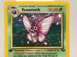 1st Edition Holo Venomoth Card - Ungraded NM - Jungle 13/64 - Wizards WOTC 1999 - Image 3