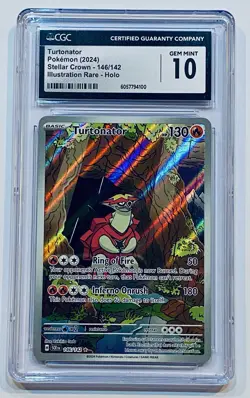 CGC 10 Turtonator 146/142 Stellar Crown Secret Illustration Rare Pokemon Card - Image 1