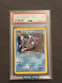 MINT VINTAGE PRERELEASE Dark Gyarados HOLO! PSA 9 2000 Pokemon Team Rocket #8/82 - Image 1