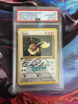 2000 Pokemon Rocket #55 Eevee 1st Edition Erica Schroeder AUTHENTIC PSA 10 AUTO - Image 1