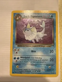 Dark Vaporeon 9/110 Legendary Collection Holo HP Pokemon TCG WOTC 2002 English - Image 1
