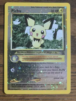 Pokemon Wotc Black Star Promo #35 reverse holo PICHU,,,not played - Image 1
