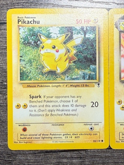 POKEMON 2 NONHOLO DARK RAICHU 7/110 RARE+ PIKACHU 86/110 LEGENDARY COLLECTION LP - Image 3