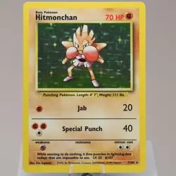 Pokemon TCG - Hitmonchan 7/102 Base Set Holo Rare WOTC 1999 - NM - Image 2
