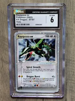CGC 6 Rayquaza EX Pokemon 2003 EX Dragon 97/97 Holo - Image 1